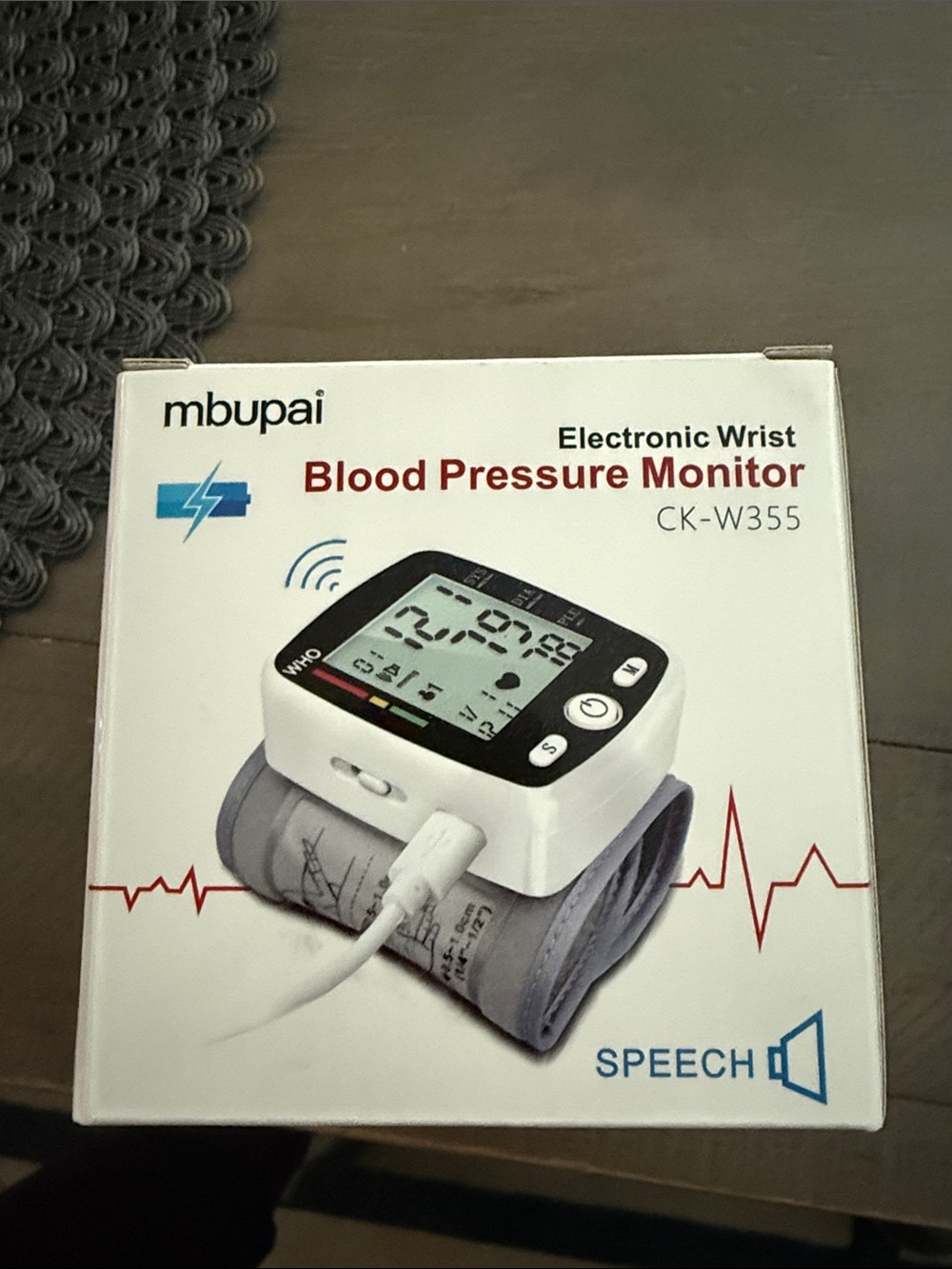 White Electronic Wrist Blood Pressure Monitor CK-W355